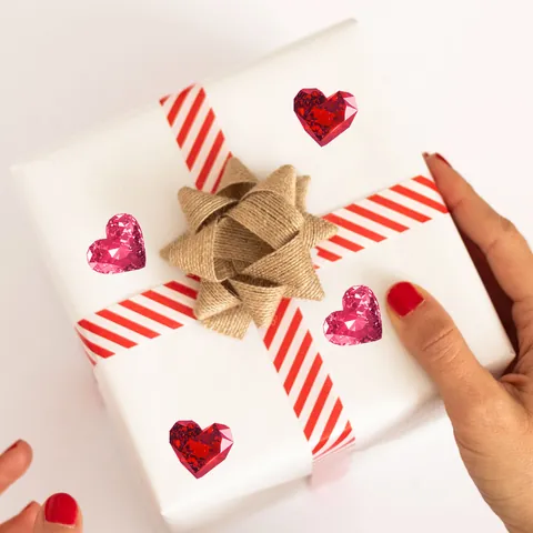 3D Gefacetteerde Hart Kristal Edelsteen Stickers Valentijnsdag Cadeau Decoratie PVC Waterdichte Muurstickers Voor Bruiloft Feest