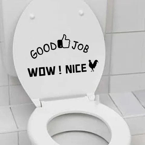 Creatieve Good Job Wow Nice Slogan Toiletsticker Verwijderbare PVC Waterdichte Sticker Voor Badkamer En Toilet Decoratie