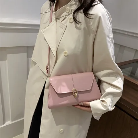 Borsa a Spalla Sottobraccio in Pelle PU da Donna Vintage con Patta Quadrata e Fibbia a Scatto Dorata Borsa alla Moda