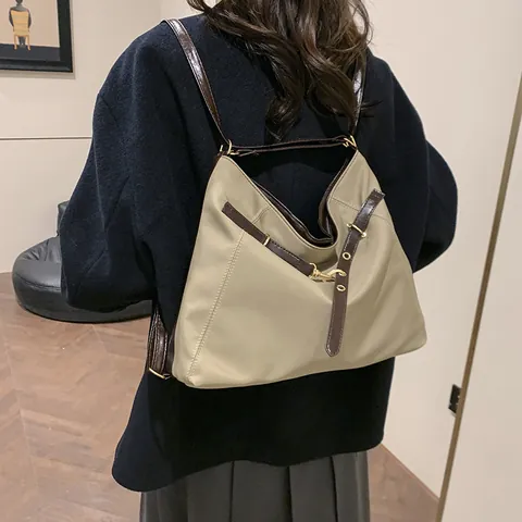 Bolso Tote de Nailon de Gran Capacidad para Mujer Bolso de Hombro Multifuncional Y Mochila Bolso de Mano Minimalista