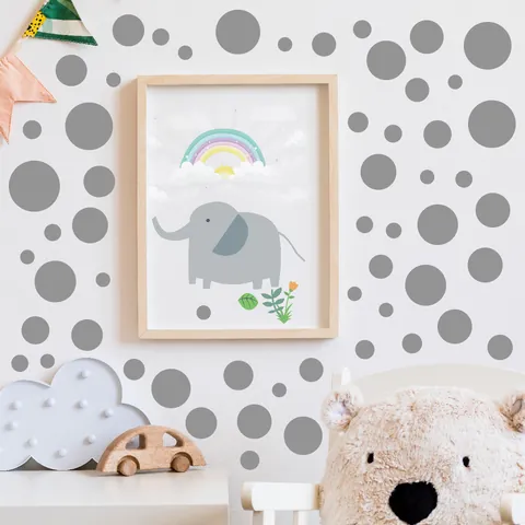 Modern Minimalist Polka Dot Wall Stickers DIY Round Circle Wall Decals PVC Self Adhesive Mural For Bedroom Living Room Home