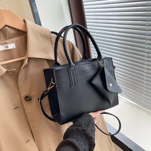 Women Fashion PU Leather Crossbody Bag With Small Square Handbag And Mini Pouch Envelope Shoulder Bag Casual Travel Tote