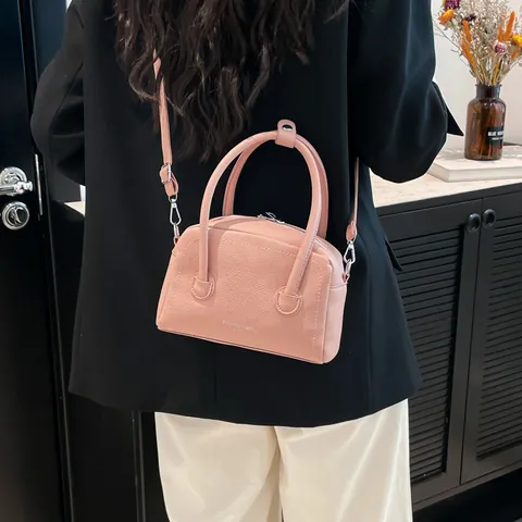 Damen Mode PU Leder Boston Handtasche Lychee Muster Große Kapazität Schulter Umhängetasche Elegante Damen Daily Tasche