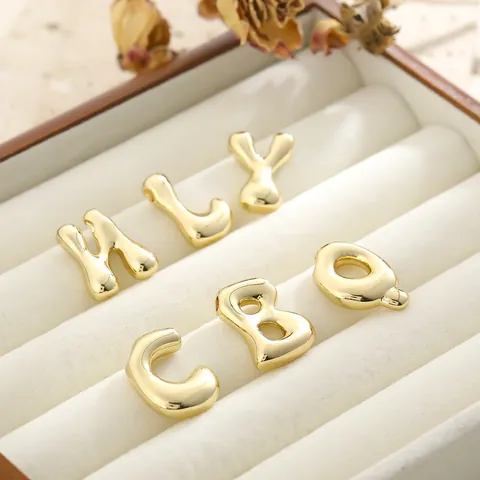 Fashion Hip Hop 3D Bubble Letter Pendant Necklace Gold Plated Copper Box Chain For Men Women Personalized Jewelry Gift