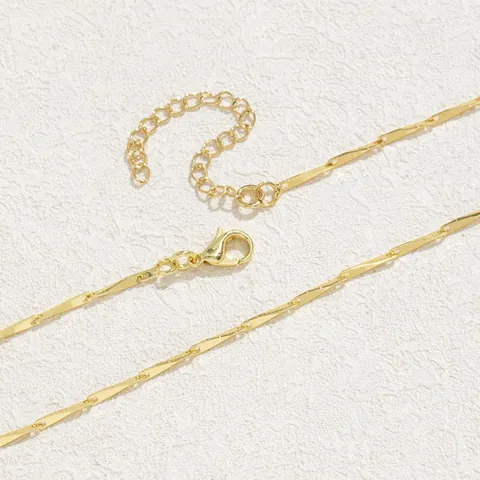 Minimalist 18K Gold Plated Copper Necklace Chain For Women Men Fashion Box O-Chain Water Wave Link Necklace Jewelry Accessory