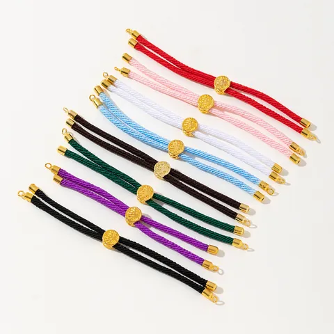 Handmade Braided Rope Bracelet For Women Tree Of Life Gold Alloy Bead Adjustable Multi Color Minimalist Fashion Jewelry Gift