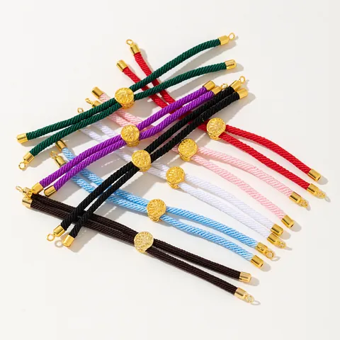 Handmade Braided Rope Bracelet For Women Tree Of Life Gold Alloy Bead Adjustable Multi Color Minimalist Fashion Jewelry Gift
