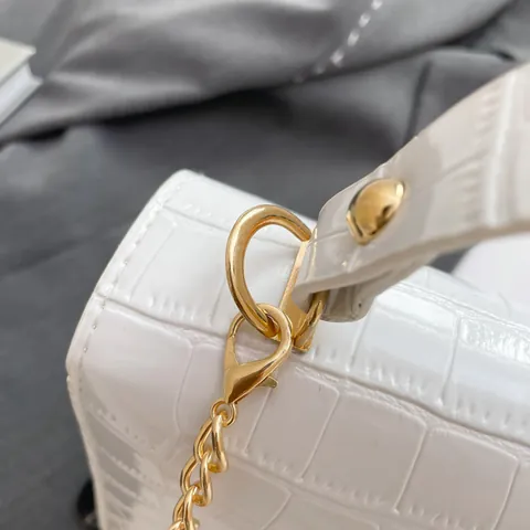 Bolso de Hombro Jelly Transparente de Moda para Mujer Patrón de Cocodrilo PU PVC Color de Contraste Bolso de Cadena
