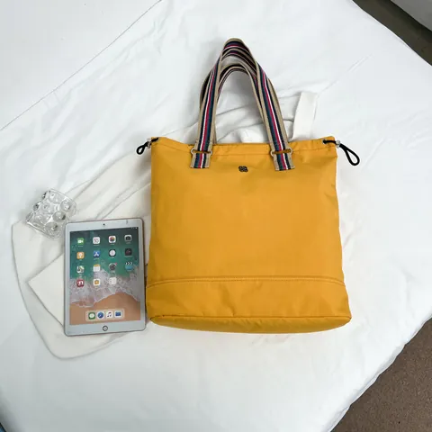 Women Canvas Tote Bag Large Capacity Casual Shoulder Bag With Stripe Straps Urban Minimalist Handbag For Daily Commuting