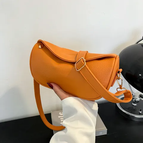 Women Minimalist Lychee Pattern PU Leather Hobo Bag Small Dumpling Shoulder Bag Crossbody Handbag For Daily Commuting