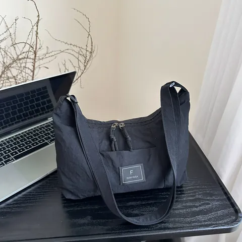 FANYISSA Women Casual Nylon Dumpling Bag Solid Color Crossbody Shoulder Bag With Adjustable Strap For Daily Travel