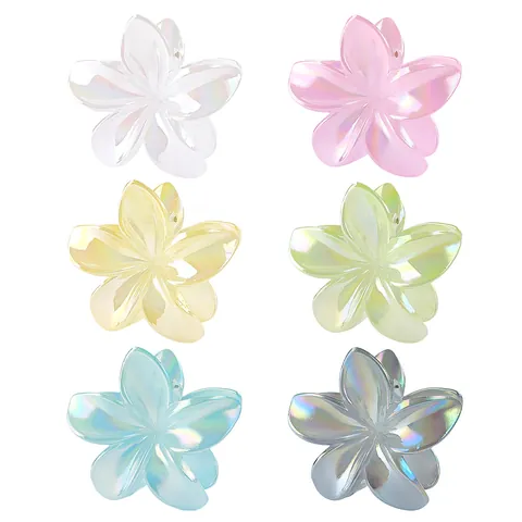Pince à Cheveux Fleur de Plumeria Style Hawaïen Iridescent Floral Mat Brillant Accessoires de Cheveux Mode pour Femmes