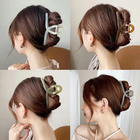 Megali Pince Mallion Jelly Stauros Geometrikos Shark Clip Minimalist Accessories Mallion gia Gynekes Koritsia