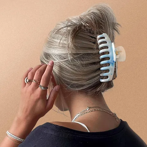 Large Resin Plastic Hair Claw Clips Marble Cloud Pattern Dragon Bone Cross Hair Clamps For Women Ponytail Bun Hair Accessories