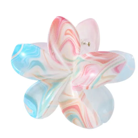 Mode Frangipanier Pince à Cheveux Pour Femmes Dégradé Motif Encre Résine Plastique Antidérapant Maintien Fort Accessoire Cheveux Tropical