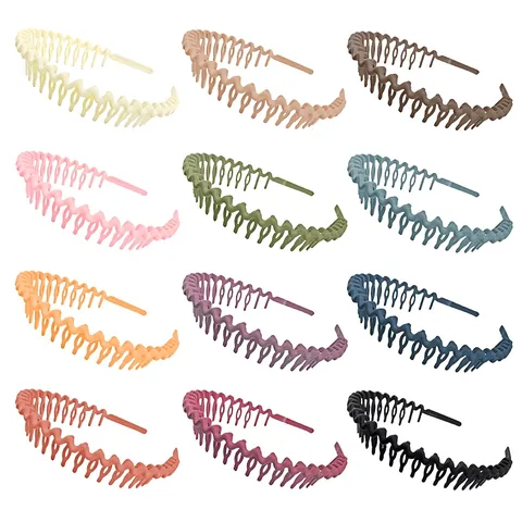 Women's Frosted Plastic Wave Headband Simple Anti-slip Toothed Korean Style Hair Band For Face Washing Makeup Hair Accessories
