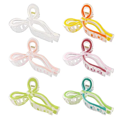 Grande Pinza per Capelli a Fiocco Farfalla Opaca Trasparente Shark Clip per Capelli Spessi Donna Accessori Moda