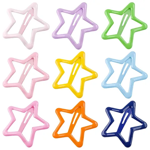 Pentagram Star BB Hair Clips Metal Candy Color Hollow Star Hairpins Side Fringe Clips For Women Girls Kids Fashion Hair Accessories