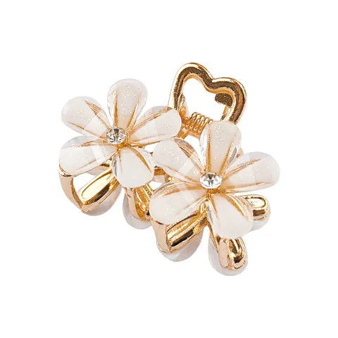 Mode Blume Strass Haarklammer Für Damen Mini Glitzer Acryl Legierung Herzgriff Haarclip Haarschmuck