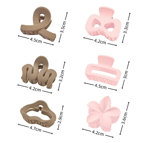 Matte Hair Claw Clip For Women Multi Shape Flower Bow Hollow Cloud Rectangle Resin Non Slip Hair Accessories Daily Hair Styling Tool