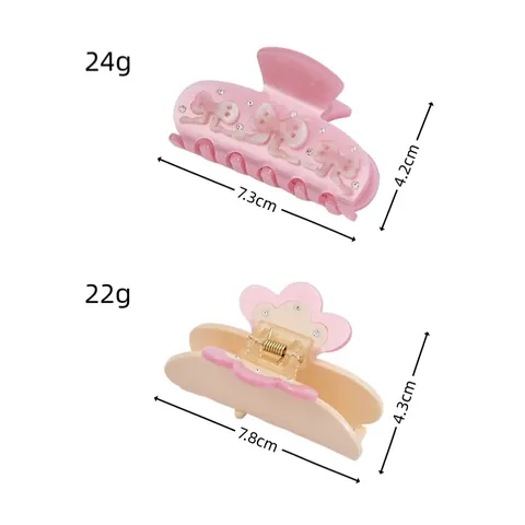 Pince à Cheveux en Acétate avec Strass Style Coréen Fleur Nœud Élégante Pince à Cheveux Antidérapante pour Femmes Accessoires