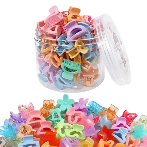 Kunststoff Mini Haarkralle Clips Verschiedene Formen Bunte Blume Herz Stern Haarnadeln Süße Haarschmuck Für Kinder Mädchen