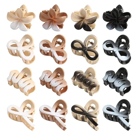 Pinces À Cheveux Dégradées Pour Femmes Fleur De Frangipanier Forme 8 Style M Poisson Petites Pinces Accessoires Cheveux Mode Quotidien