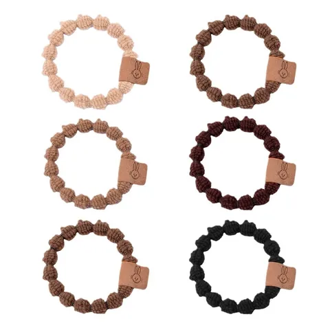 Élastiques à Cheveux Style Coréen Polyvalents en Tissu Peluche Mignon Lapin Ours Smiley Scrunchies Accessoires de Mode Simples Femme Filles