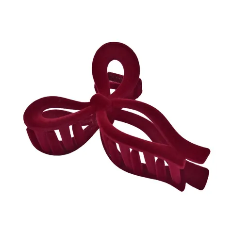 Women's Flocked Hair Claw Clips Elegant Velvety Cross Bow Square Shape Non-Slip Large Shark Clamps Hair Accessories Gift