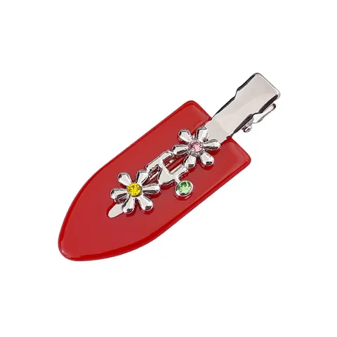 Korean Style Flower Hair Clips For Women Rhinestone Alloy Non-Trace Pins Sweet Acetate Floral Duckbill Clips Fashion Hair Accessories