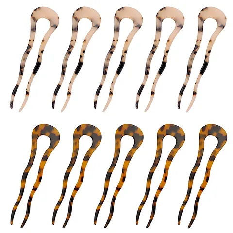 U-Förmige Haarnadel Aus Acetat Vintage Schildpatt Haarknoten Minimalistisches Französisches Wellen Haar-Accessoire Für Damen Styling-Tool
