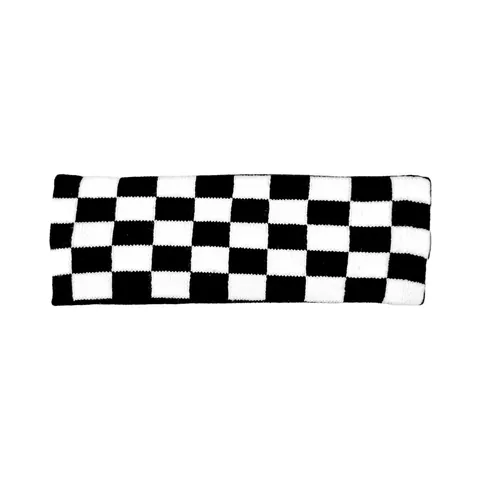 Bandeau de Sport Tricoté Unisexe Noir Blanc Damier Zèbre Vache Léopard Imprimé Bandeau Cheveux Yoga Élastique pour Fitness