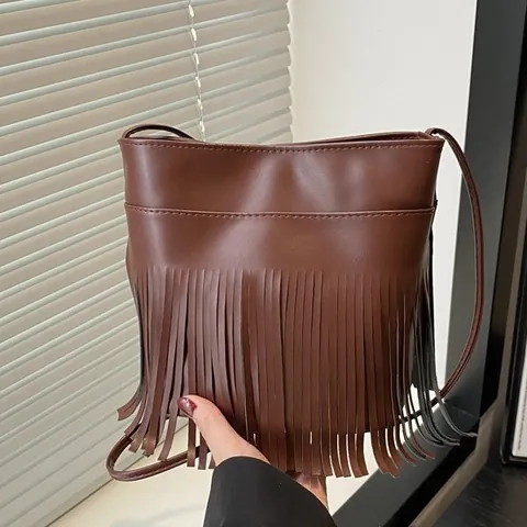 Borsa a Spalla con Nappe in Ecopelle da Donna Semplice Borsa a Tracolla a Tinta Unita Con Chiusura Magnetica Moda