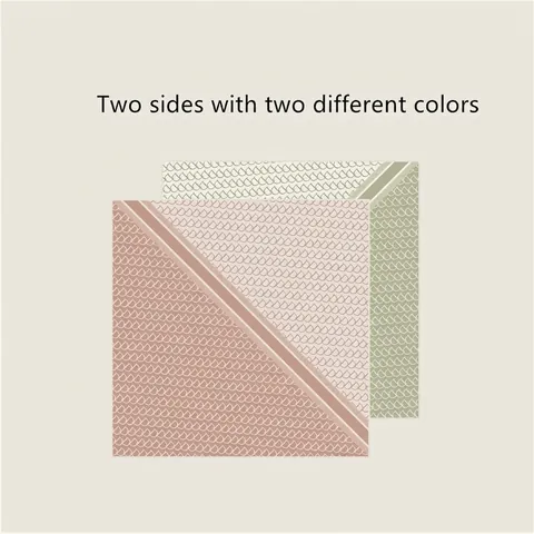 Women Elegant Double Sided Satin Square Scarf Geometric Monogram Print Hand Rolled Edge Fashionable Shawl Neck Scarf
