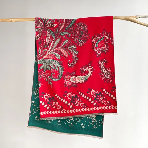Vintage Ethnic Paisley Jacquard Scarf Women Autumn Winter Thick Warm Imitation Cashmere Shawl Double Sided Large Pashmina Wrap With Tassels