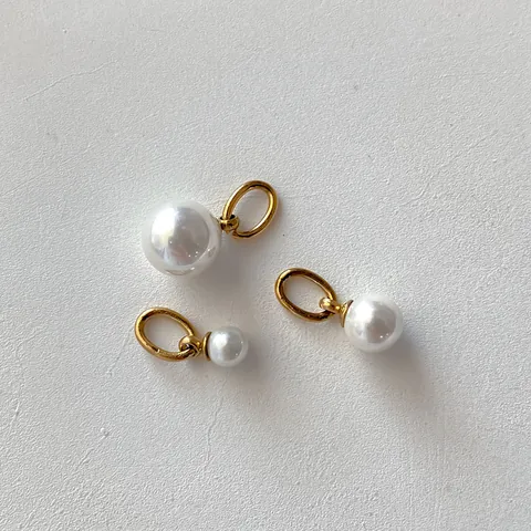 Stainless Steel Freshwater Pearl Pendant For DIY Necklace Earring Jewelry Making Retro Minimalist Women Jewelry Accessories