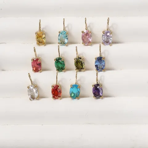 316L Acciaio Inossidabile Ovale Taglio Pietra Nativa Ciondolo Per Donna Fai Da Te Gioielli PVD Oro Argento Placcato Zirconia Fascino Regalo Di Compleanno