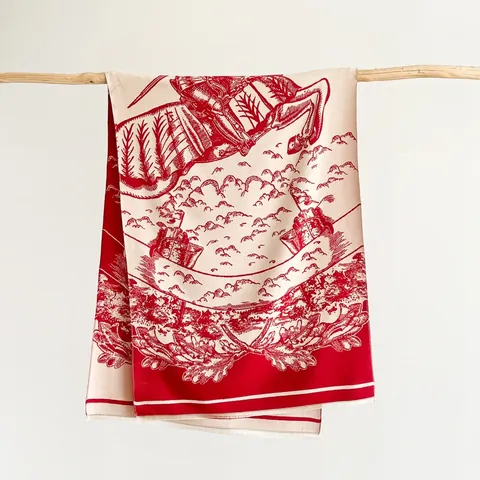 Dames Imitatie Kasjmier Sjaal Vintage Toile De Jouy Paardensport Print Grote Omslagdoek Franje Winter Warme Sjaal Voor Reizen