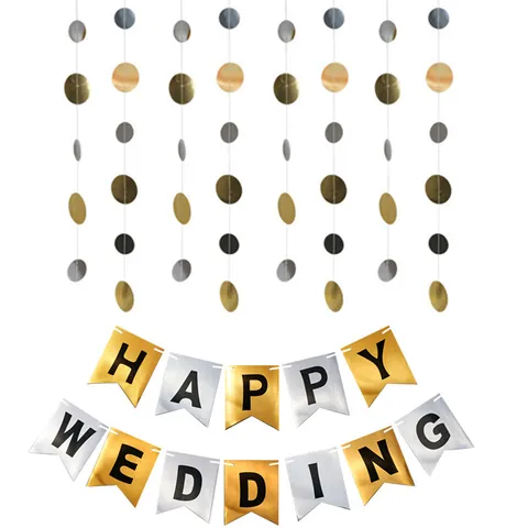 Metalen Spiegelpapier Cirkel Slinger Glitter Ronde Trek Bloem Banner Voor Verjaardag Bruiloft Feest Kerstmis Huis Decoratie