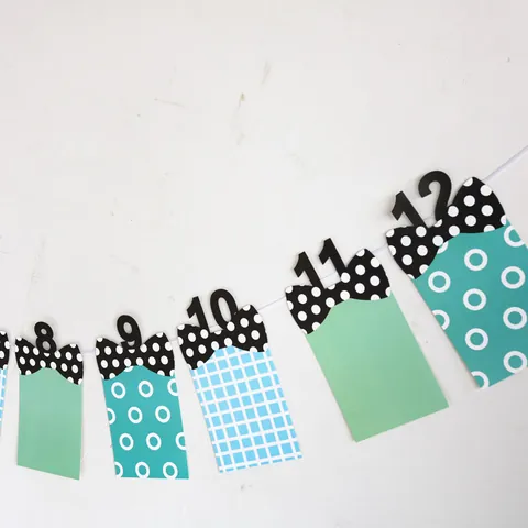 Baby Milestone Photo Banner Monthly Birthday Garland First Birthday Decorations Printed Cardboard Photo Wall For Boy Girl Party Decor