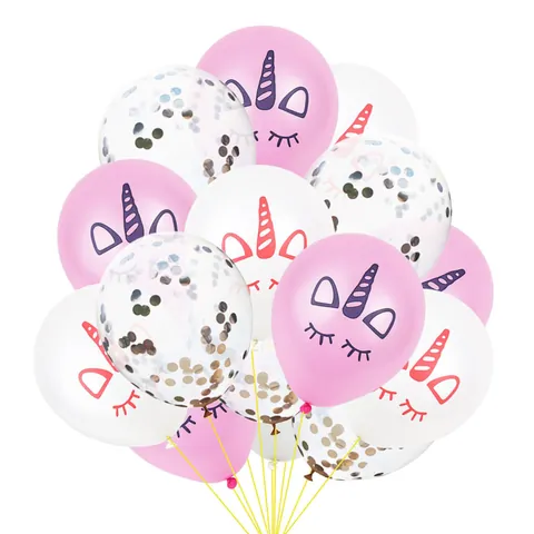 Unicorn Latex Balloon Assortment 12 Inch Confetti Balloons For Kids Birthday Wedding Party Decorations Favor