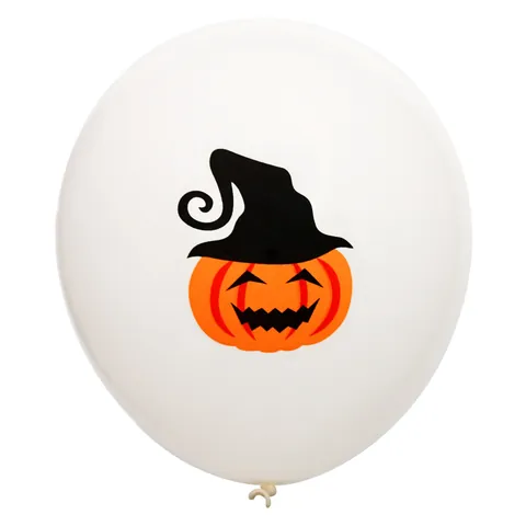Halloween Latex Balloons Pumpkin Bat Spider Web Print Round Balloons For Party Decorations Orange Black White Festive Accessory
