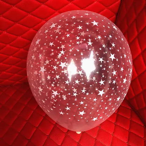 Star Printed Transparent Latex Balloons Pentagram Pattern Party Decorative Balloons For Birthday Wedding Celebration Decorations