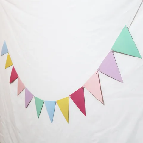 Colorful Paper Triangle Flag Bunting Garland For Birthday Party Wedding Home Classroom Decoration Pennant Banner