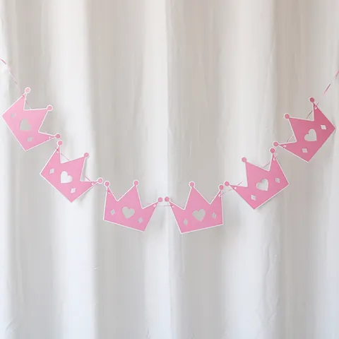 Blanko Papierkarte Banner Zum Schreiben Drucken Krone Fischschwanz Hängende Deko Für Geburtstag Festival DIY Party