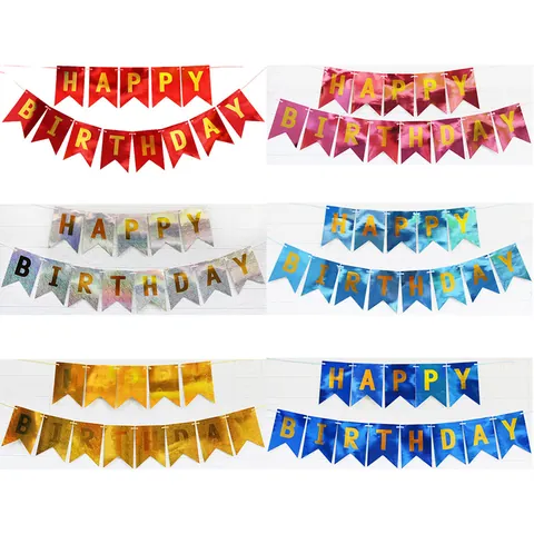 Striscione Happy Birthday Laser Carta a Coda di Pesce Festone per Decorazioni Festa di Compleanno Bambini Forniture Festa