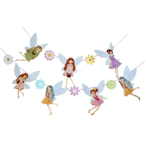 Fee Ballerina Feest Banner Papieren Bloem Slinger Verjaardag Bruiloft Huis Decoratie Kinderkamer Decor Pastel Kleuren Cartoon Ontwerp