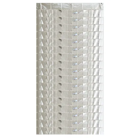Rideau à Franges en Aluminium Carré Métallique Fond de Mur Scintillant Fête d'Anniversaire Mariage Décoration Murale de Porte