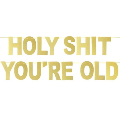 Glitzer Gold Holy Shit You're Old Wimpelkette Für Erwachsene Geburtstag Lustige Party Deko Banner Wanddekoration