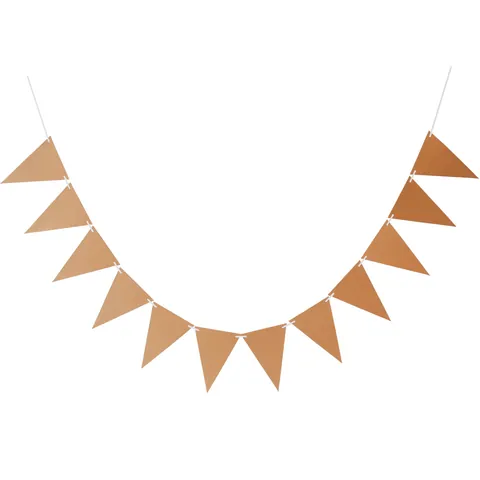 Banderole Triangulaire en Papier Kraft Guirlande Suspendue DIY pour Mariage Anniversaire Fête Décoration de Maison Style Rustique